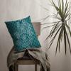 16 Teal White Hamsa Boho Suede Throw Pillow view 2