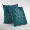 16 Teal White Hamsa Boho Suede Throw Pillow view 3