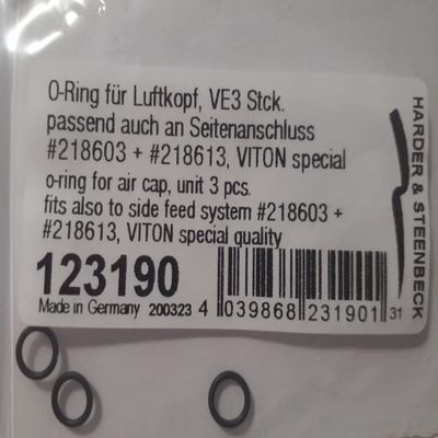 Harder & Steenbeck 123190 O-Ring (3pcs) for air Cap and Color Cup #218603 + #218613 VITON Quality