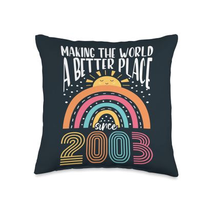 20 Birthday Making the world a better place since 2003 Throw Pillow
