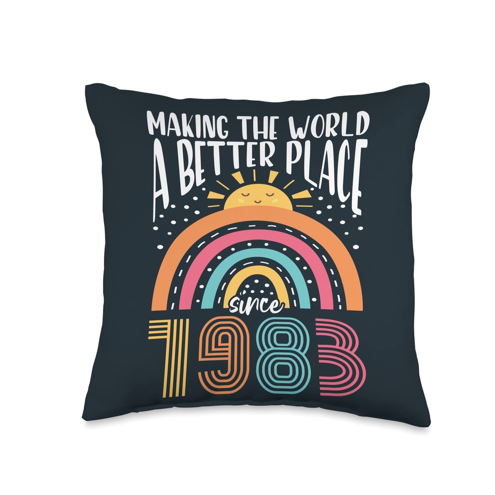 40 Birthday Making the world a better place since 1983 Throw Pillow