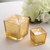 3" Gold-Flecked Square Votive Candle Holders view 2