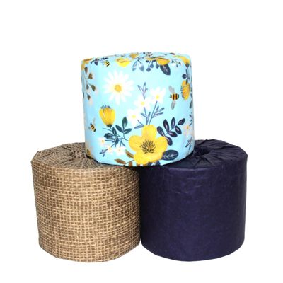 Decorative Toilet Paper Covers, 9 Paper Wraps, 3 of Each of the Designs, Fits Any Size Toilet Paper Roll (Pattern: Bumble & Daisy)