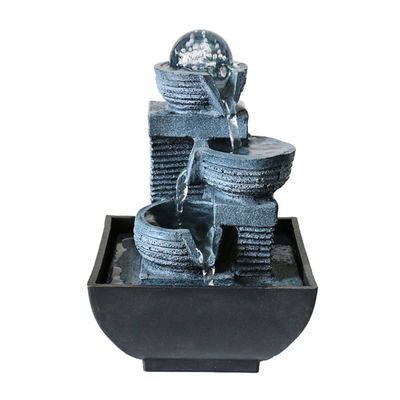 HIHELO Indoor Water Fountains Office Decoration Decoration Dining Table Flowing Water Lucky Simple Living Room Fountain Feng Shui Ball TV Cabinet Desktop Fountain Tabletop Waterfall Fountain