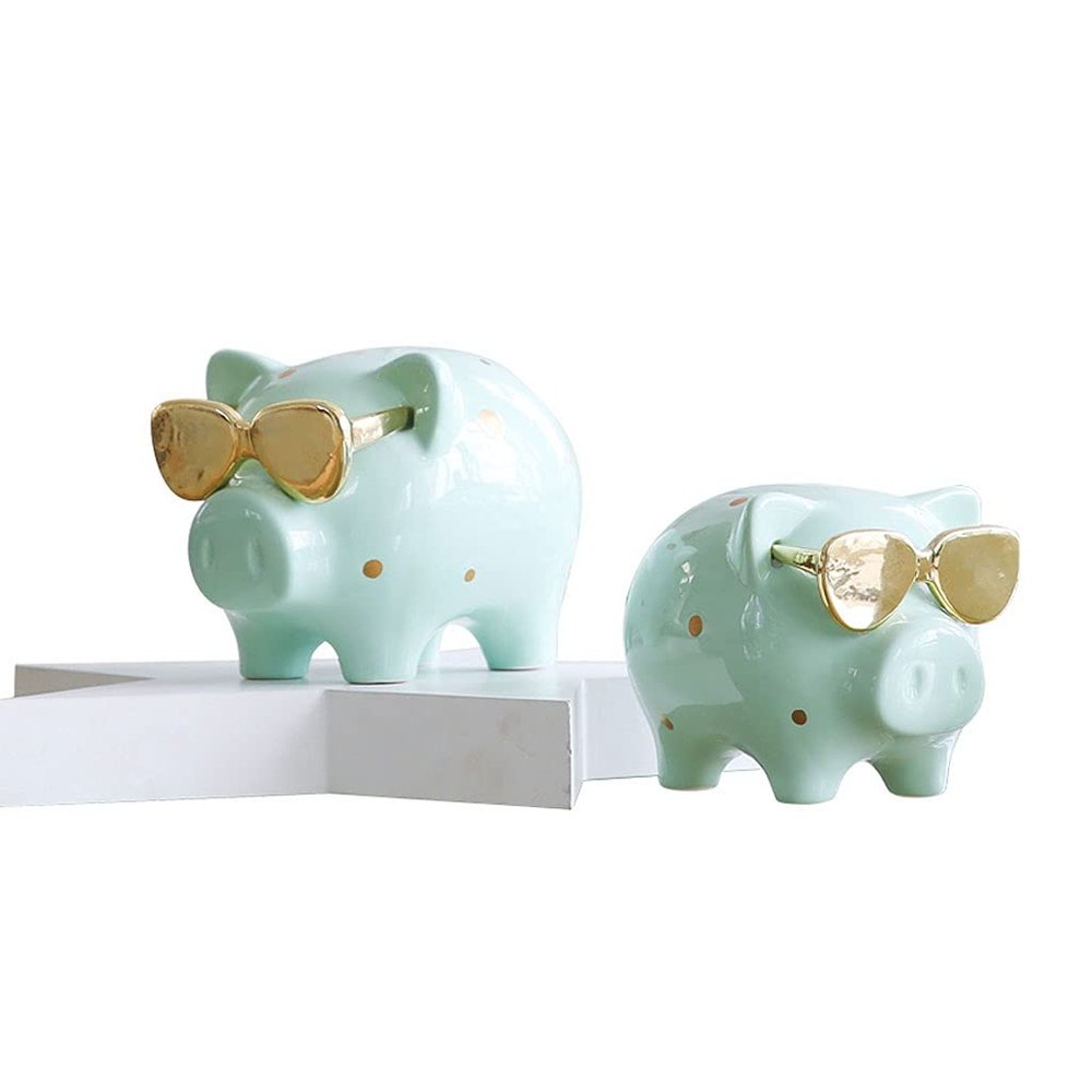 KIZQYN Table Desktop Decor Creative Desktop Decorations Cute Pig Home Decorations Desktop Decorations Cool Pig Piggy Bank Small Decorations Statue Ornament