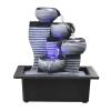 HIHELO Indoor Water Fountains Stacking Creative Modeling Indoor Running Water Desktop Fountain Decoration Feng Shui Ball Simple Office Decorations Tabletop Waterfall Fountain view 1