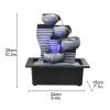 HIHELO Indoor Water Fountains Stacking Creative Modeling Indoor Running Water Desktop Fountain Decoration Feng Shui Ball Simple Office Decorations Tabletop Waterfall Fountain view 2