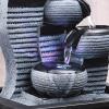 HIHELO Indoor Water Fountains Stacking Creative Modeling Indoor Running Water Desktop Fountain Decoration Feng Shui Ball Simple Office Decorations Tabletop Waterfall Fountain view 4