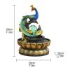 HIHELO Indoor Water Fountains Creative Chinese Peacock Shape Fountain Home Feng Shui Ball Dining Table Office Desktop Flowing Water Feng Shui Ornament Tabletop Waterfall Fountain view 2