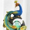HIHELO Indoor Water Fountains Creative Chinese Peacock Shape Fountain Home Feng Shui Ball Dining Table Office Desktop Flowing Water Feng Shui Ornament Tabletop Waterfall Fountain view 4