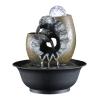 HIHELO Indoor Water Fountains Simple Indoor Water Fountain Living Room Study Desktop Decoration Feng Shui Ball Office Feng Shui Wheel Decorations Tabletop Waterfall Fountain view 1
