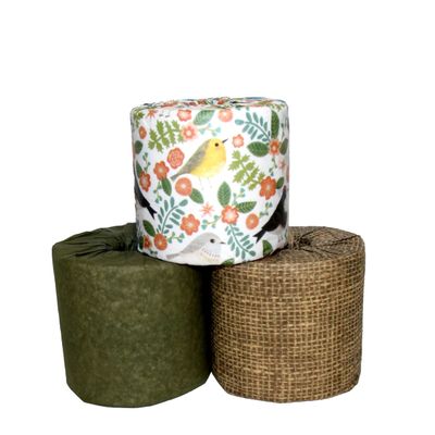 Decorative Toilet Paper Covers, 9 Paper Wraps, 3 of Each of the Designs, Fits Any Size Toilet Paper Roll (Pattern: Melody Birds)