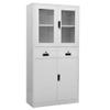 KTHLBRH Office Cabinet Light Gray 35.4"x15.7"x70.9" Steel and Tempered Glass,Storage Cabinet,Display Cabinet, Multipurpose Cabinet,Storage Furniture,for Living Room view 1