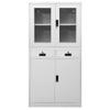 KTHLBRH Office Cabinet Light Gray 35.4"x15.7"x70.9" Steel and Tempered Glass,Storage Cabinet,Display Cabinet, Multipurpose Cabinet,Storage Furniture,for Living Room view 3