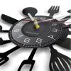 ICECHEN Wall Decoration Clock 12Inch/30Cm Tableware for Western Food Vinyl Wall Clock Eggbeater Fork Knife Slotted Turner Wall Watch Kitchen Hanging Decor view 4