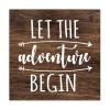 Farmhouse Wooden Pallet Sign Plaque Let The Adventure Begin Aesthetic Wood Wall Hanging Plaque Decorative Wood Wall Hanging Door Sign Wall Hanging Plaque Wall Decor for Yard Front Door 12 Inch view 1