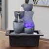 HIHELO Indoor Water Fountains Indoor Running Water Desktop Fountain Decoration Feng Shui Ball Simple Office Decoration Creative Modeling Jewelry Tabletop Waterfall Fountain view 4