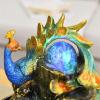 HIHELO Indoor Water Fountains Chinese Peacock Home Feng Shui Polo Dining Table Office Desktop Flowing Water Feng Shui Ornament Creative Modeling Tabletop Waterfall Fountain view 4