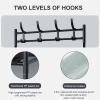 ARZARF Entryway Coat Rack Multifunction Coat Rack Floor Shelf Stand with Wheels Multifunction Storage Rack Organizer Garment Clothes Holder Shelves Free Standing Coat Rack (Color : Gray) view 4