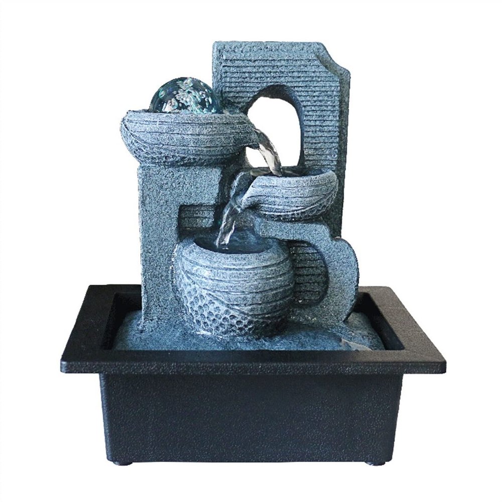 HIHELO Indoor Water Fountains Modern Minimalist Running Water Desktop Fountain Decoration Home Living Room Decoration Table Water Ball Decoration Tabletop Waterfall Fountain