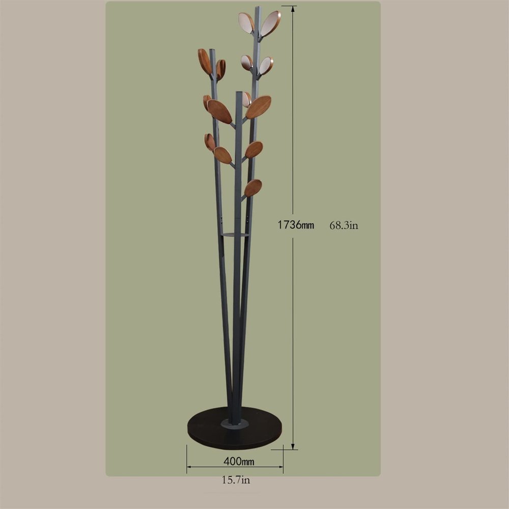 ARZARF Entryway Coat Rack Metal Coat Rack with Stable Base, Creative Living Room Floor Coat Rack,Coat Hanger Floor Free Standing Wall Bedroom Easy Assembly Free Standing Coat Rack (Color : Brass)