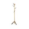 ARZARF Entryway Coat Rack Wood Coat Rack Children's Room Floor Hanger Stable Tri-Legged Base Wood Coat Height Adjustable for Different Ages Free Standing Coat Rack (Color : Brass) view 1
