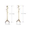 ARZARF Entryway Coat Rack Wood Coat Rack Children's Room Floor Hanger Stable Tri-Legged Base Wood Coat Height Adjustable for Different Ages Free Standing Coat Rack (Color : Brass) view 2