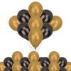 Trimming Shop Metallic Balloons, 50pcs Decorative Latex Chrome Balloons 10 Inch Party Balloons Shiny Helium Birthday Balloons for Wedding, Engagement, Baby Shower, Christmas Decoration, Black & Gold view 1