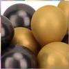 Trimming Shop Metallic Balloons, 50pcs Decorative Latex Chrome Balloons 10 Inch Party Balloons Shiny Helium Birthday Balloons for Wedding, Engagement, Baby Shower, Christmas Decoration, Black & Gold view 4
