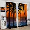Beach View Curtains,Tropical Beach Summer Island Palm Tree Landscape Blackout Decorative Curtains Bedroom Living Room Kitchen 42x45 Inch view 4