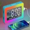 AFEXOA RGB Night Light Alarm Clock for Kids, Teenagers, Adults, Mirrored Clock with Dual Alarms, Snooze, LED Display, USB Charger, Small Dimmable Alarms for Bedtime view 1
