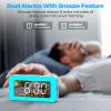 AFEXOA RGB Night Light Alarm Clock for Kids, Teenagers, Adults, Mirrored Clock with Dual Alarms, Snooze, LED Display, USB Charger, Small Dimmable Alarms for Bedtime view 3