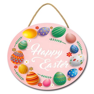 Happy Easter Decorations Egg Sign Rustic Spring Wall Hanging Sign Wooden Vintage Decor Gift for Garden Yard Indoor Outdoor Holiday