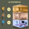 COSTWAY Electric Space Heater for Indoor Use, 1500W PTC Ceramic Tower Heater w/Remote Control, 3D Realistic Flame, 80 Oscillating, Portable Heater for Living Room Bedroom Office Large Room view 2