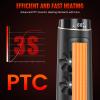 COSTWAY Electric Space Heater for Indoor Use, 1500W PTC Ceramic Tower Heater w/Remote Control, 3D Realistic Flame, 80 Oscillating, Portable Heater for Living Room Bedroom Office Large Room view 3