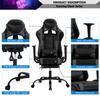 Gaming Chair for Adults with Footrest Racing Chair PC Chair Silla Gamer Chair Racing Gaming Chair Cheap Recliner Game Chair with Headrest Lumbar Support Adjustable Armrest for Kids 8-12 view 3