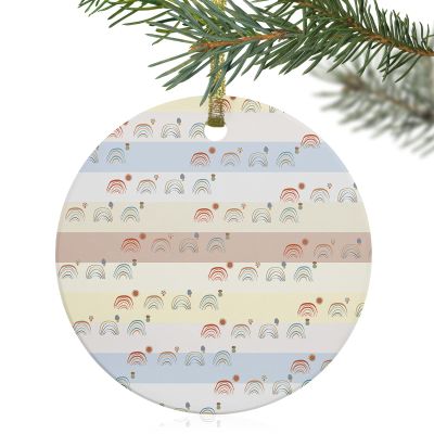 Easter Day Ornaments,Personalized Picture Photo Ornament Pendant for Easter Valentines Christmas Tree Home Decor,Rainbow Mom/Dad/Him/Her/Boyfriend Gifts,Modern Abstract Minimalistic Geometric Stripes
