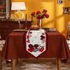 Valentines Table Runner Dresser Scarves, Valentine's Day Love Heart Red Black Buffalo Plaid Table Runners 108 Inch Long,Washable Kitchen Dining Coffee Table Decor for Farmhouse Party Holiday Dinner view 2