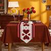 Valentines Table Runner Dresser Scarves, Valentine's Day Red Black Plaid Love Heart Table Runners 108 Inch Long,Non-Slip Washable Kitchen Dining Coffee Table Decor for Farmhouse Party Holiday Dinner view 2