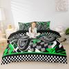 Fluorescence Green Dirt Bike Duvet Cover Speed Dirt Bike Bedding Set Extreme Sports Comforter Cover for Boys Girls Racing Motocross Bed Set Motorcycle Full Size with 2 Pillow Case (No Comforter) view 1