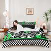 Fluorescence Green Dirt Bike Duvet Cover Speed Dirt Bike Bedding Set Extreme Sports Comforter Cover for Boys Girls Racing Motocross Bed Set Motorcycle Full Size with 2 Pillow Case (No Comforter) view 4