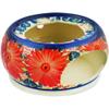Polmedia Polish Pottery Heater UNIKAT - Radiant Red Garden Pattern Handmade in Boleslawiec Poland by Ceramika Bona + Certificate of Authenticity view 3