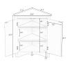 Free-Standing Corner Storage Cabinet, Triangle Bathroom Corner Cabinet with Two Doors and Adjustable Shelves Compact Floor Cabinet for Bathroom, Kitchen, Living Room 17.2''L x 17.2''W x 31.5''H, Grey view 2