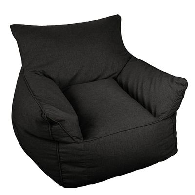 ArtsPavilion Bean Bags Chair Cover, Bean Bag Without Filling Detachable Single Seat High Back Beanbag Seat Cover for Living Room Black