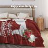 Ditooms Merry Christmas Pet Dog Blanket, Dog and Wreath Home Decor Throws Plush Soft Warm for Couch Bed Sofa Cover Chair - Gifts for Him Her 50"x60", Dog Gifts view 4