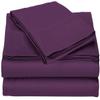 Velosso 4 Piece 100% Egyptian Cotton Sheet Set 1000 Thread Count 12 Inches Deep Pocket Sheet Set - Plum Solid, Olympic Queen view 1