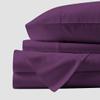 Velosso 4 Piece 100% Egyptian Cotton Sheet Set 1000 Thread Count 12 Inches Deep Pocket Sheet Set - Plum Solid, Olympic Queen view 2