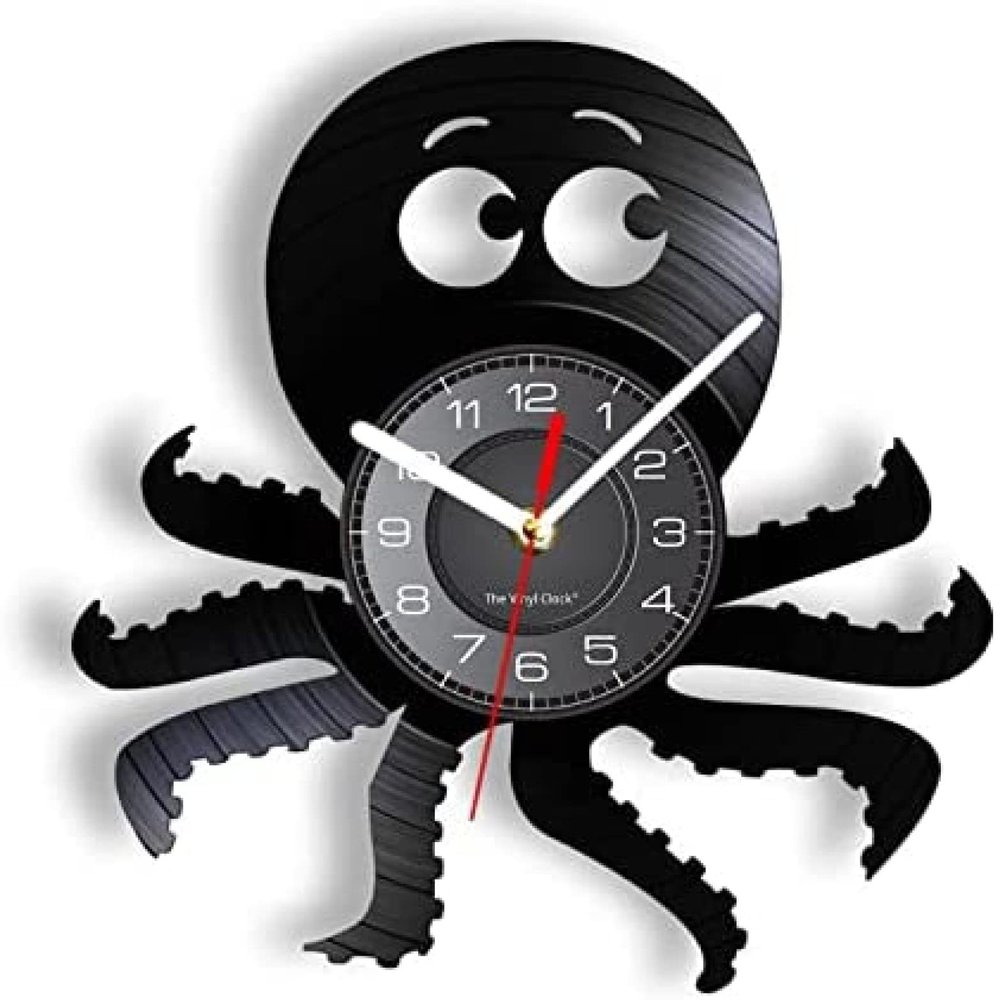 12In Wall Clock Silent Non-Ticking Nautical Wall Art Vinyl Record Wall Clock Deep Sea Navy Home Decor Modern Clock Wall Watch