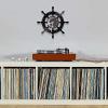 12 Inch Wall Vinyl Decorative Wall Clocks Sailing Boat Steering Vinyl LP Record Wall Clock Boat Yacht Wheel Nautical Decor Silent Non Ticking Wall Watch Boat Captain Gift view 3