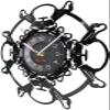 12In Wall Clock Silent Non-Ticking Skull Head Vinyl Record Wall Clock Aged Skeleton Head Wall Clock Skeleton Vampire Men Halloween Decor Wall Hanging Clock Watch view 2